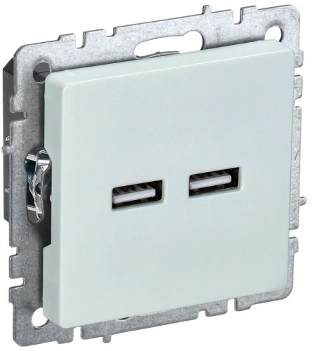 Розетка USB тип A+A без рамки IEK Brite РЮ10-1-БрЖ 2-м. 3100мА жемчуг картинка